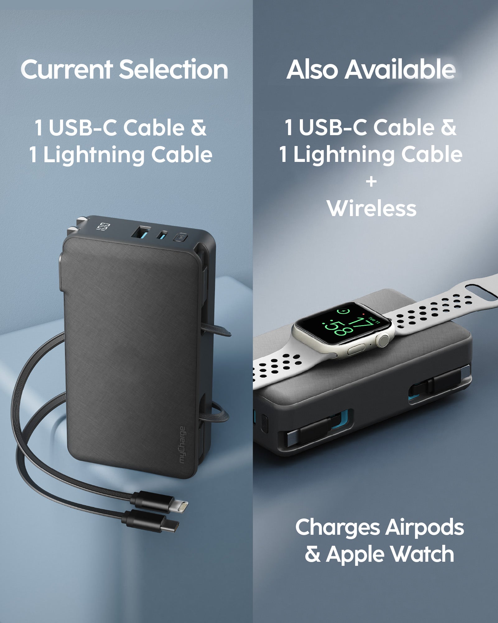 1 USB-C & 1 Lightning Cables