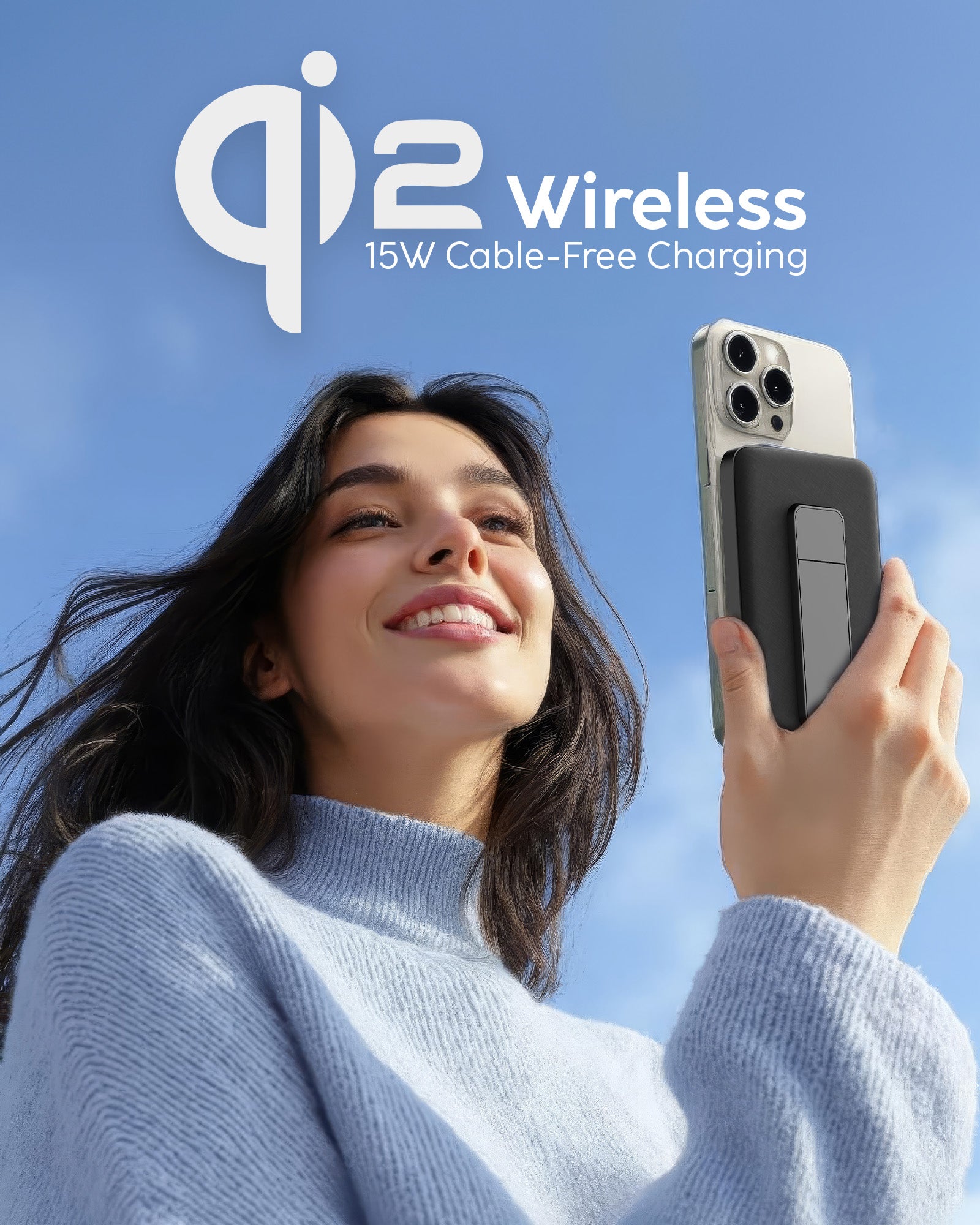 CliqLuxe 5K – Wireless – No Wall Plug - With Stand – Black