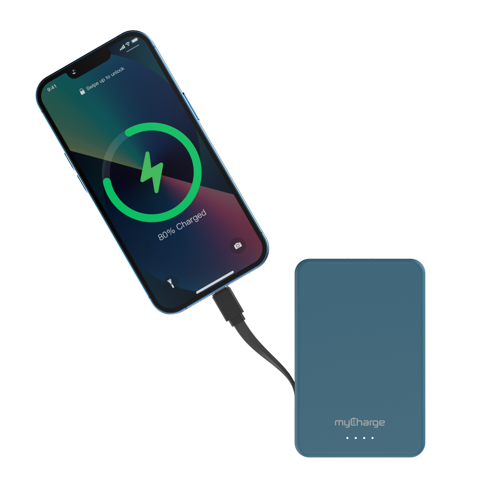 Power + Cable 10K Portable Charger W/Built-In Cable