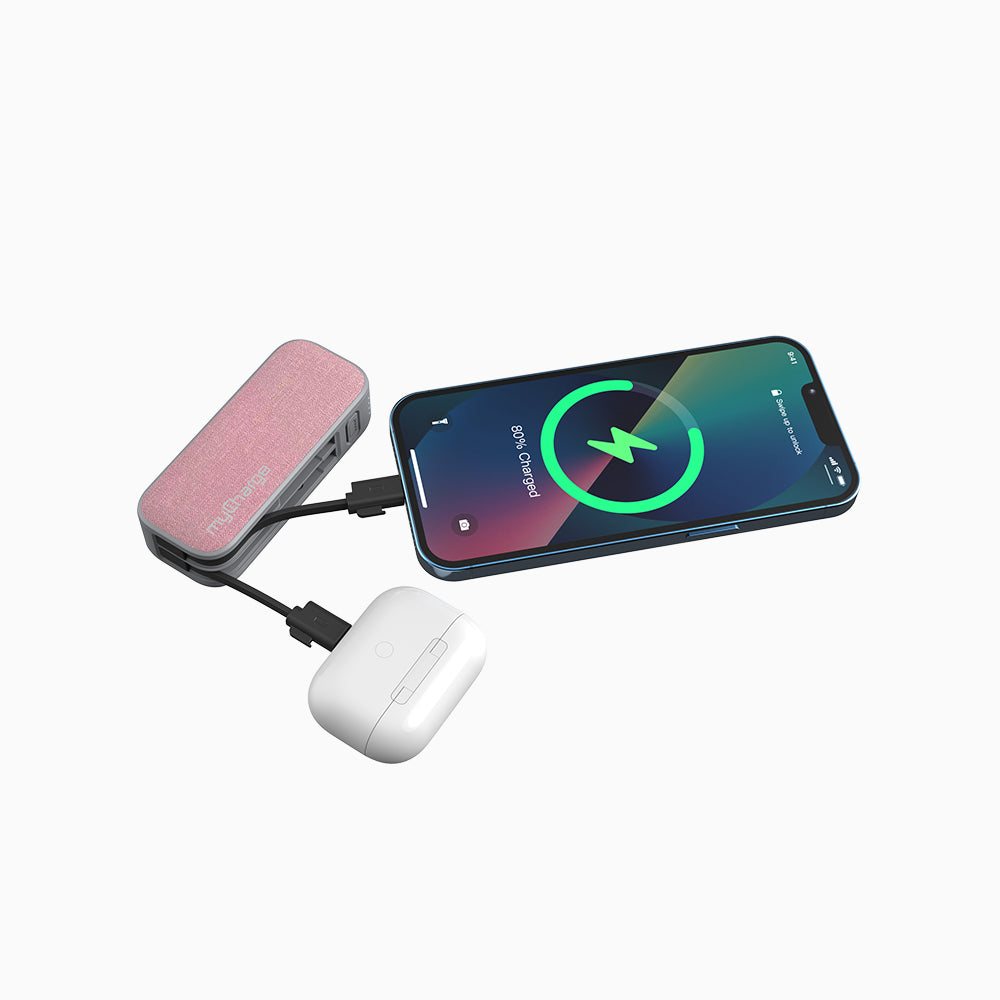 PowerHub Mini Power Bank with Integrated Charging Cables