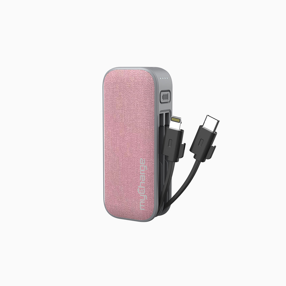 PowerHub Mini Power Bank with Integrated Charging Cables