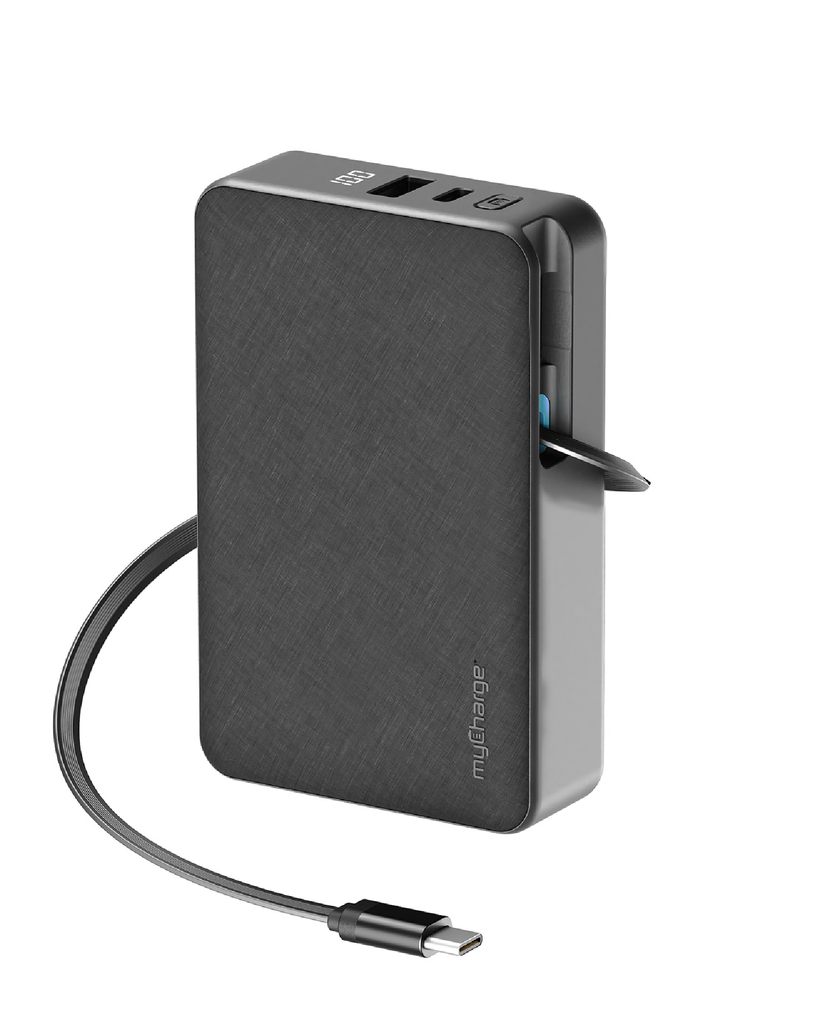 RetractaCharger 10K – USB-C Cable – No Wall Plug