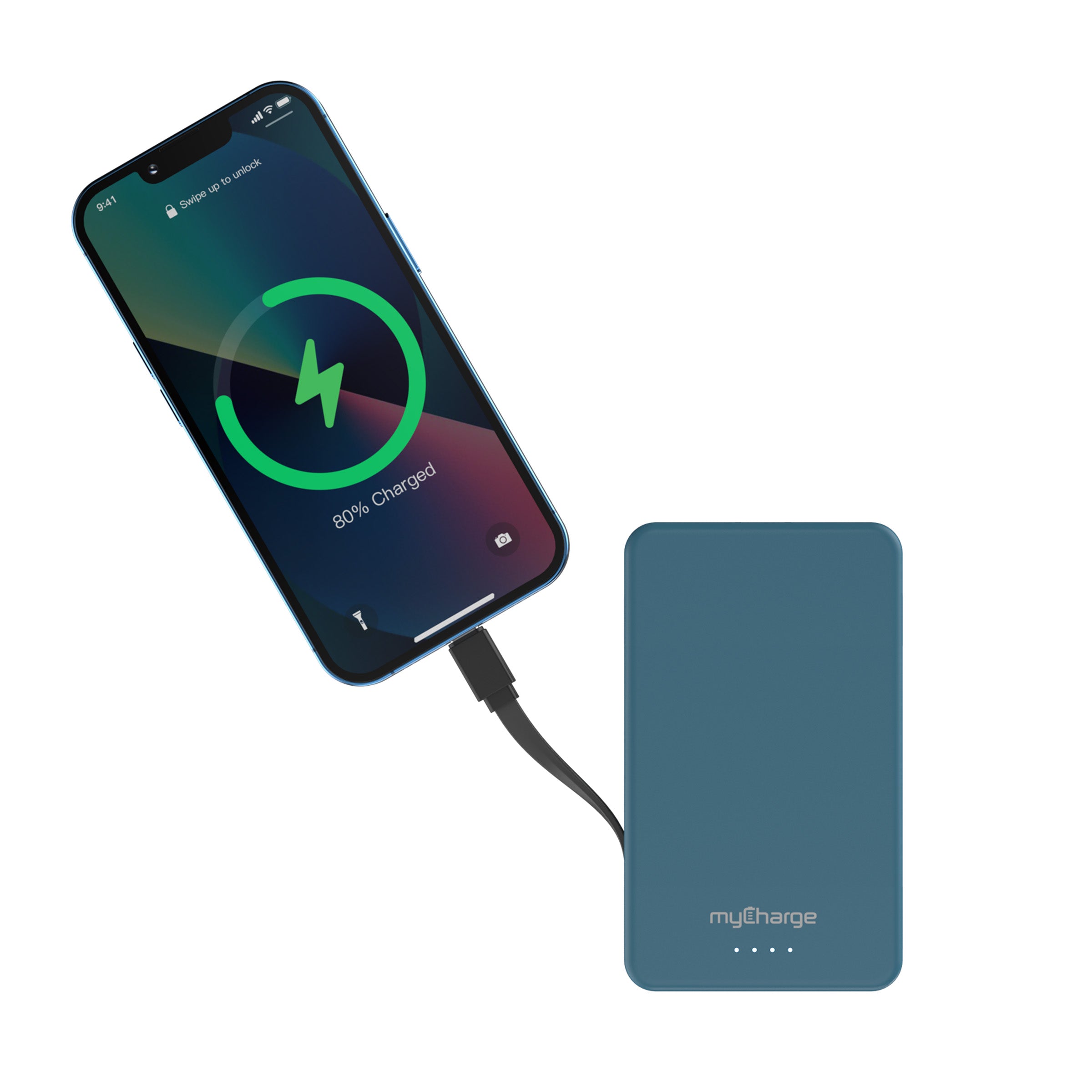 Amp™ Power + Cable 10K Portable Charger W/Built-In Cable