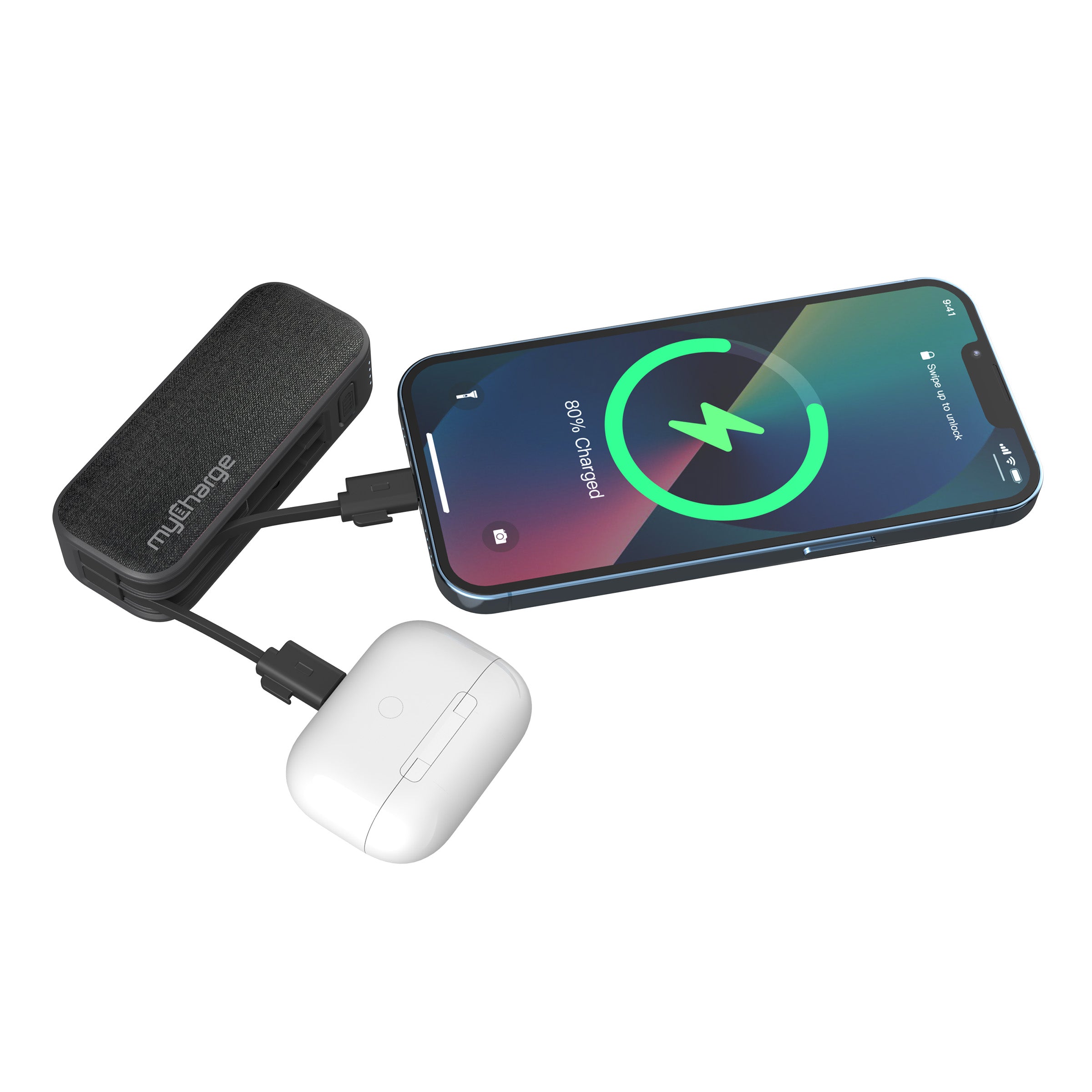 PowerHub Mini Power Bank + Built-in Cables