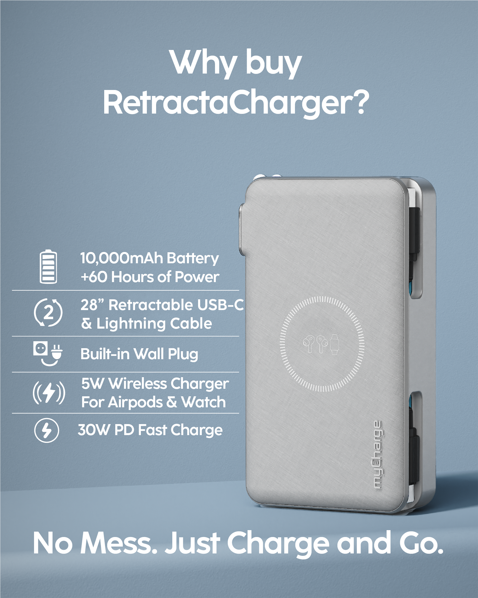 RetractaCharger with Wireless