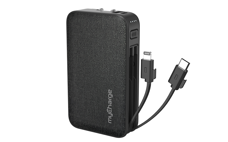 Hub 10050 All-in-one Portable Charger With Built-in Wall Plug - Mycharge