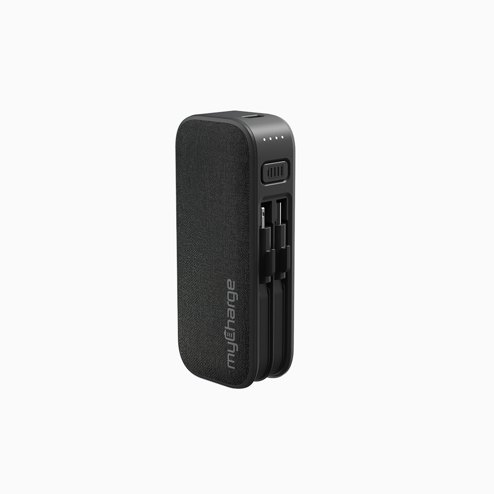 PowerHub Mini Power Bank with Integrated Charging Cables