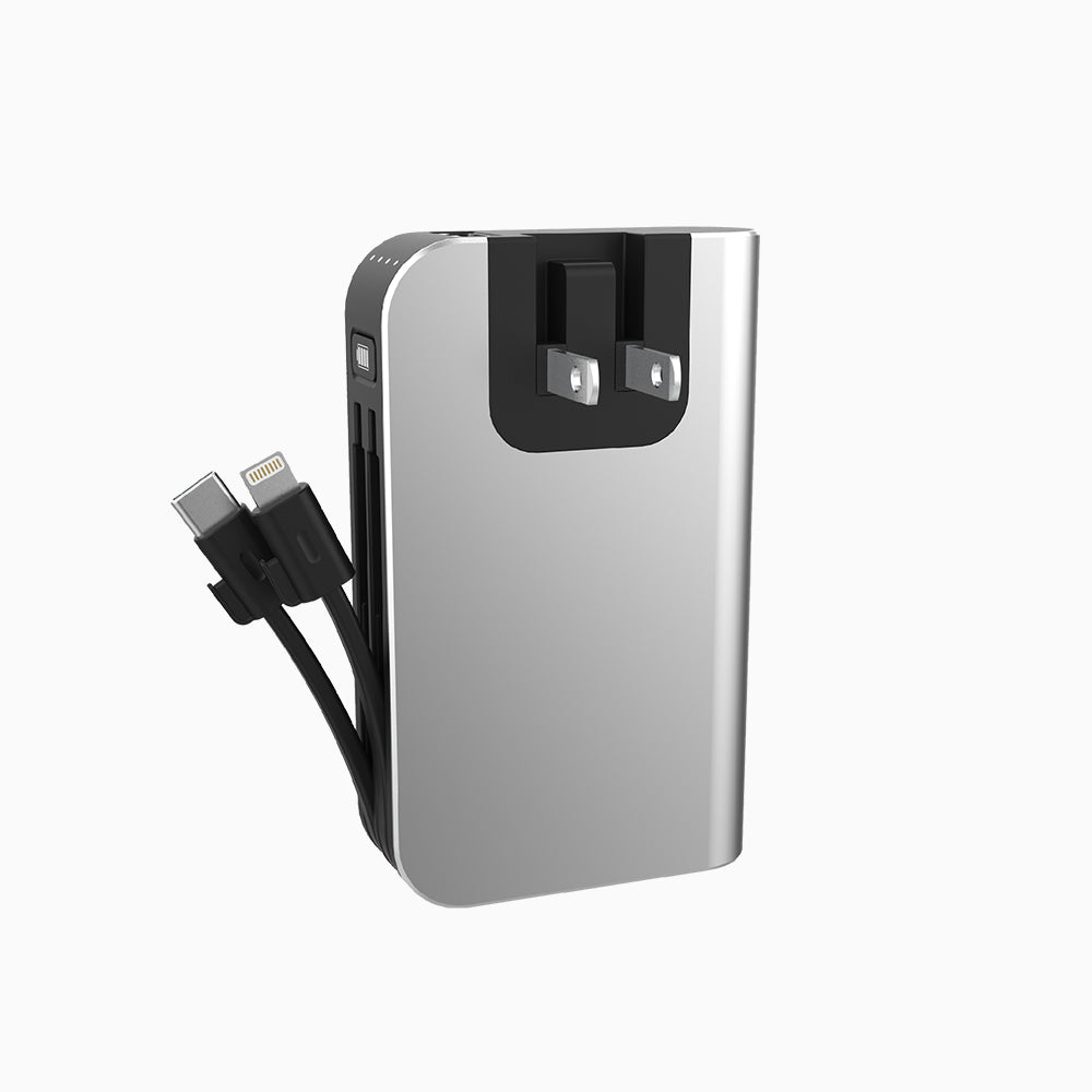 MyCharge Portable Charger store for iPhone Wall Plug Built in Cables 6700mah